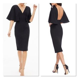 Dress the Population Louisa Butterfly Sleeve Cocktail Dress size XS in Black